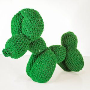 Amigurumi Crochet Balloon Dog Plushie Green